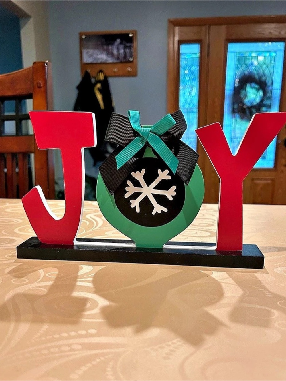 JOY Holiday Decor in Red & Green